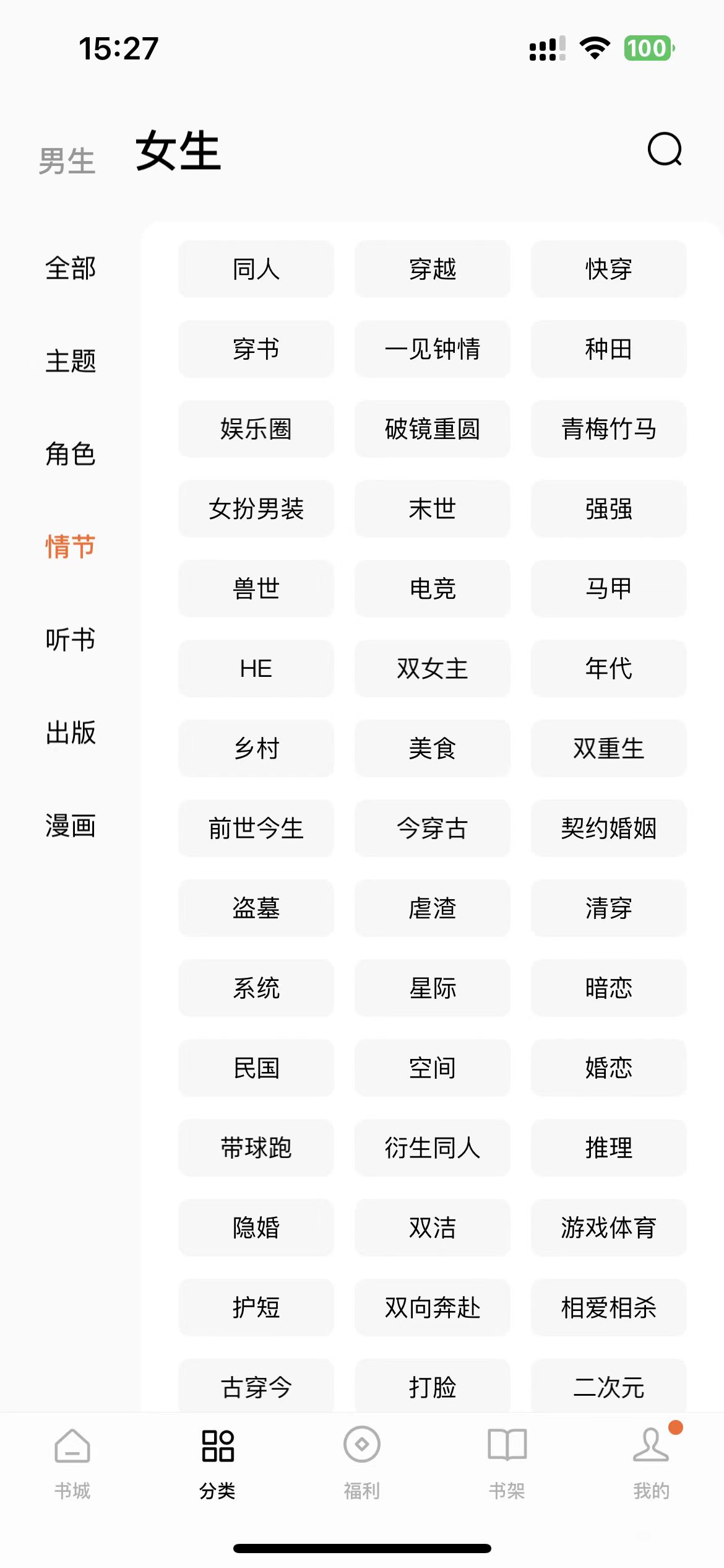 番茄小說分類頁
